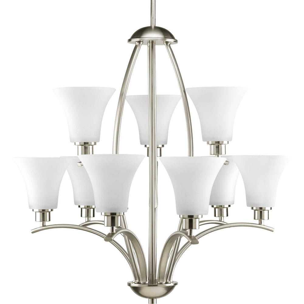 Progress Canada - Nine Light Chandelier - Joy - Brushed Nickel- Union Lighting Luminaires Decor
