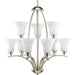 Progress Canada - Nine Light Chandelier - Joy - Brushed Nickel- Union Lighting Luminaires Decor