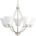 Progress Canada - Five Light Chandelier - Bravo - Brushed Nickel- Union Lighting Luminaires Decor