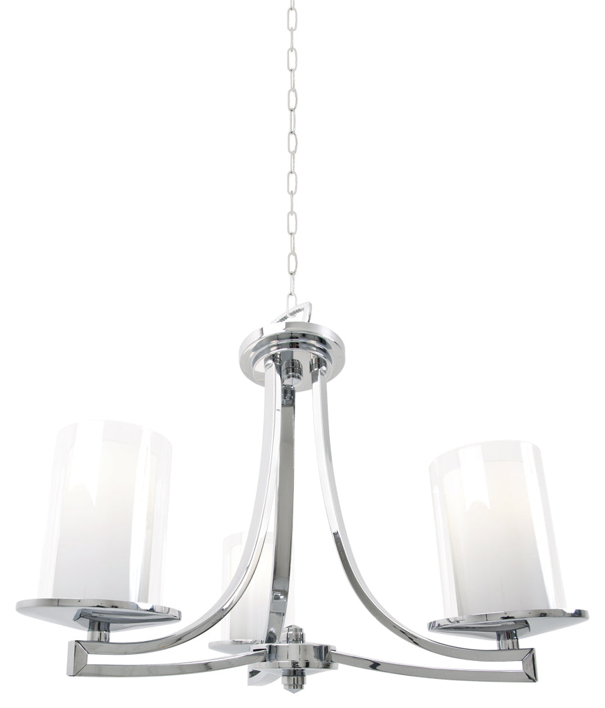 DVI Canada - Three Light Semi-Flush Mount - Essex - Chrome w/Half Opal Glass- Union Lighting Luminaires Decor