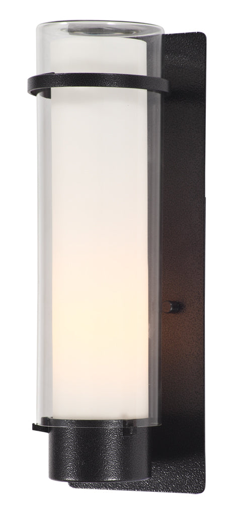 DVI Canada - One Light Outdoor Wall Sconce - Essex Outdoor - Hammered Black w/Half Opal Glass- Union Lighting Luminaires Decor