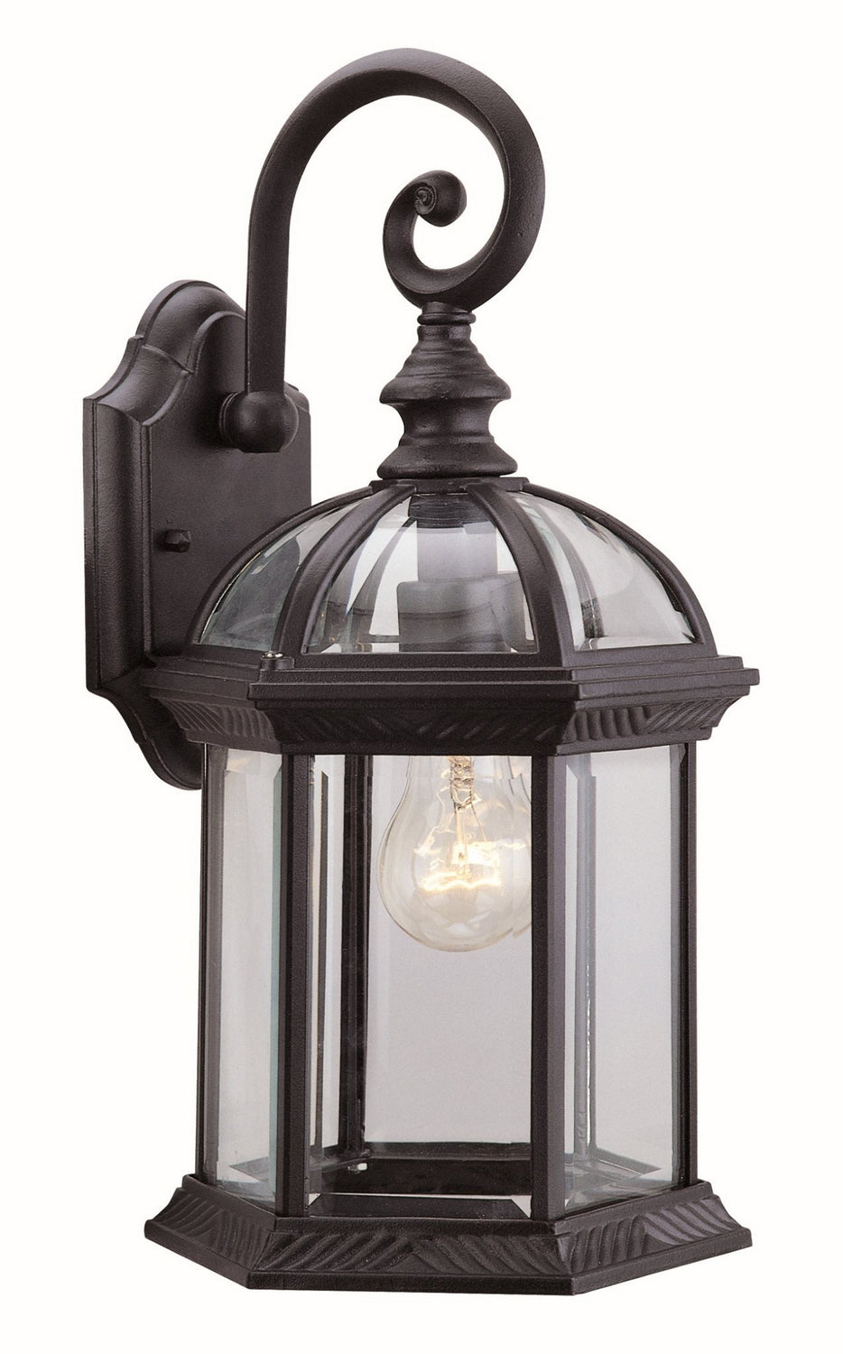 DVI Canada - One Light Outdoor Wall Sconce - Hexagon - Black- Union Lighting Luminaires Decor