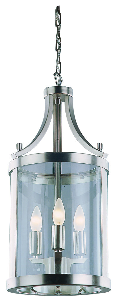 DVI Canada - Three Light Foyer Pendant - Niagara - Satin Nickel- Union Lighting Luminaires Decor