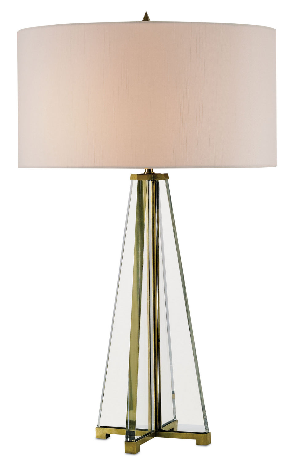 Currey and Company - Two Light Table Lamp - Lamont Collection - Clear/Brass- Union Lighting Luminaires Decor