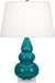 Robert Abbey - One Light Accent Lamp - Small Triple Gourd - Peacock Glazed Ceramic w/Lucite Base- Union Lighting Luminaires Decor