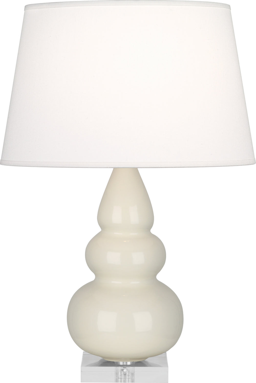 Robert Abbey - One Light Accent Lamp - Small Triple Gourd - Bone Glazed Ceramic w/Lucite Base- Union Lighting Luminaires Decor