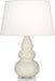 Robert Abbey - One Light Accent Lamp - Small Triple Gourd - Bone Glazed Ceramic w/Lucite Base- Union Lighting Luminaires Decor