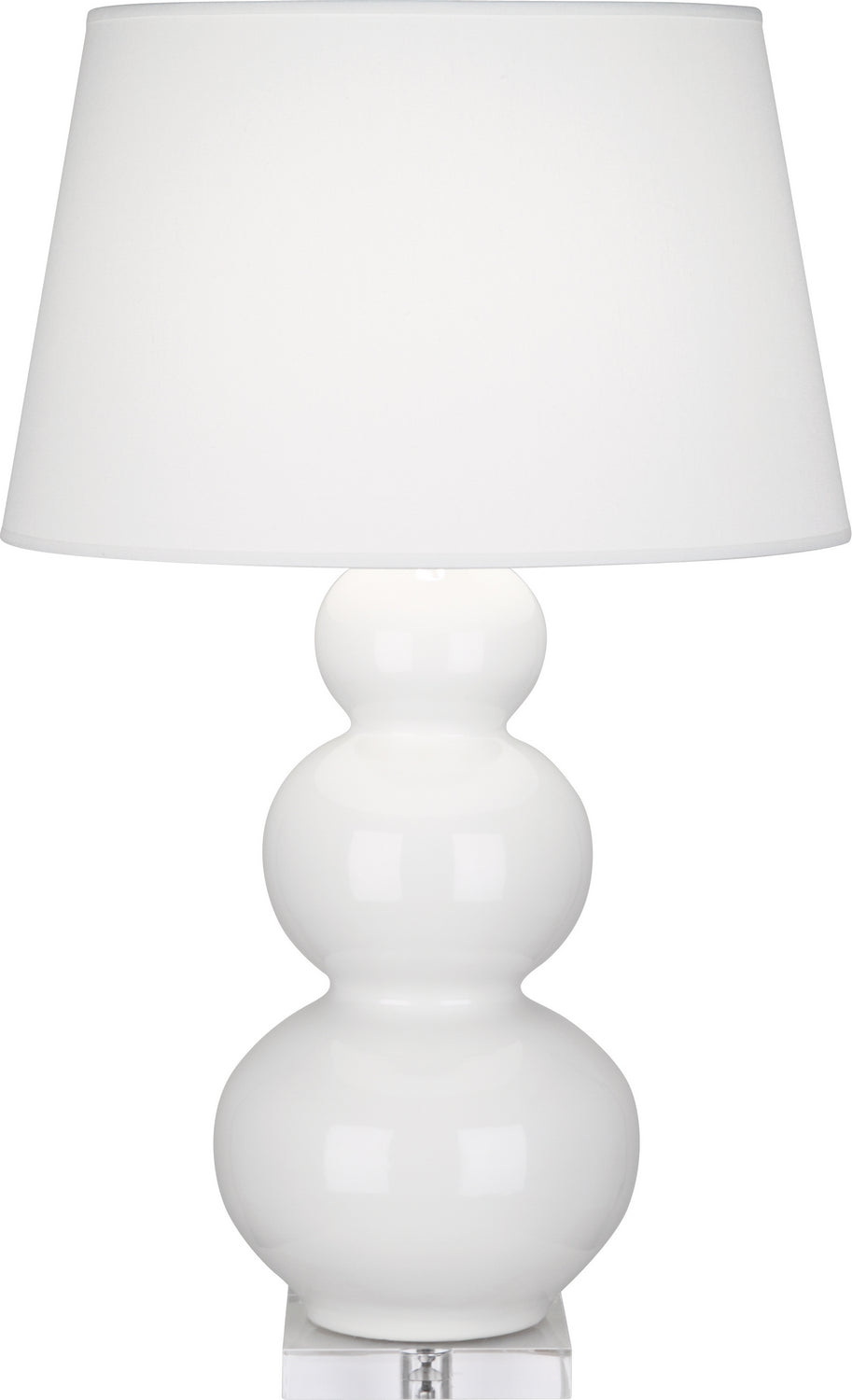 Robert Abbey - One Light Table Lamp - Triple Gourd - Lily Glazed Ceramic w/Lucite Base- Union Lighting Luminaires Decor