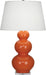 Robert Abbey - One Light Table Lamp - Triple Gourd - Pumpkin Glazed Ceramic w/Lucite Base- Union Lighting Luminaires Decor