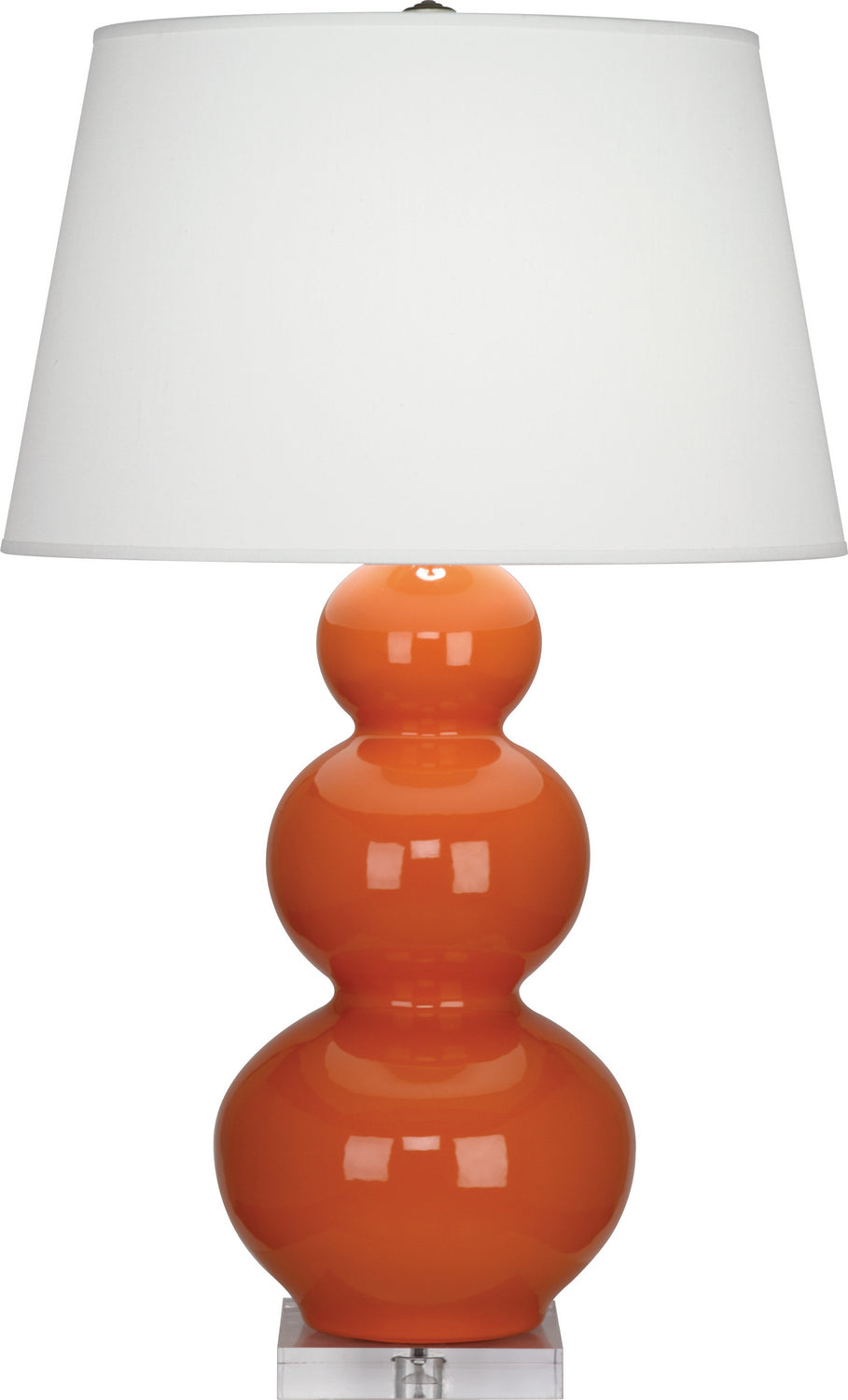Robert Abbey - One Light Table Lamp - Triple Gourd - Pumpkin Glazed Ceramic w/Lucite Base- Union Lighting Luminaires Decor