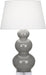 Robert Abbey - One Light Table Lamp - Triple Gourd - Smoky Taupe Glazed Ceramic w/Lucite Base- Union Lighting Luminaires Decor