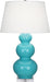 Robert Abbey - One Light Table Lamp - Triple Gourd - Egg Blue Glazed Ceramic w/Lucite Base- Union Lighting Luminaires Decor