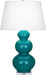 Robert Abbey - One Light Table Lamp - Triple Gourd - Peacock Glazed Ceramic w/Lucite Base- Union Lighting Luminaires Decor