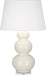 Robert Abbey - One Light Table Lamp - Triple Gourd - Bone Glazed Ceramic w/Lucite Base- Union Lighting Luminaires Decor