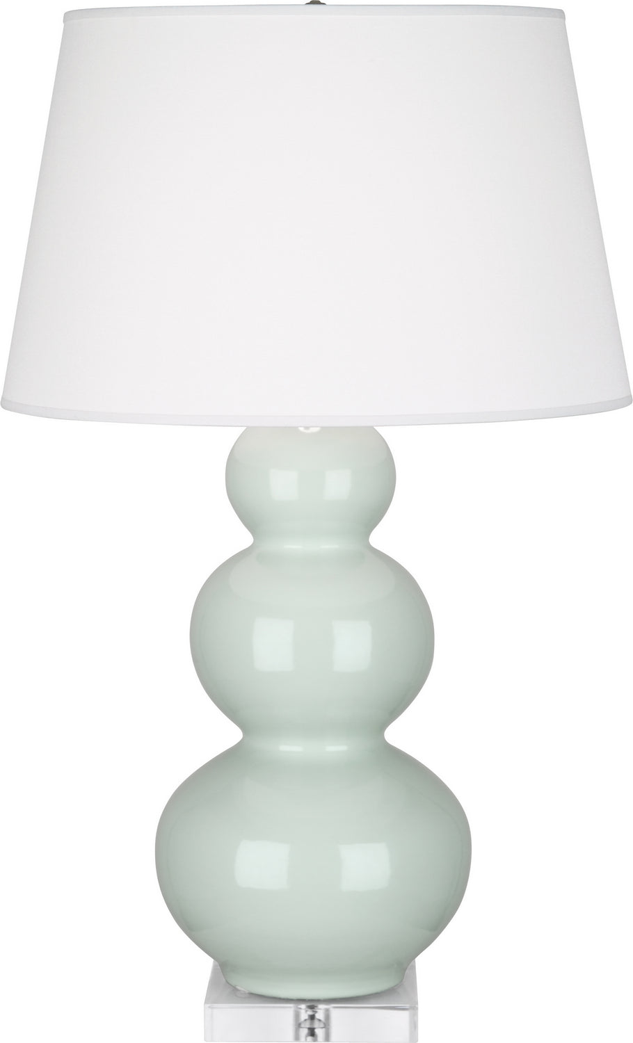 Robert Abbey - One Light Table Lamp - Triple Gourd - Celadon Glazed Ceramic w/Lucite Base- Union Lighting Luminaires Decor