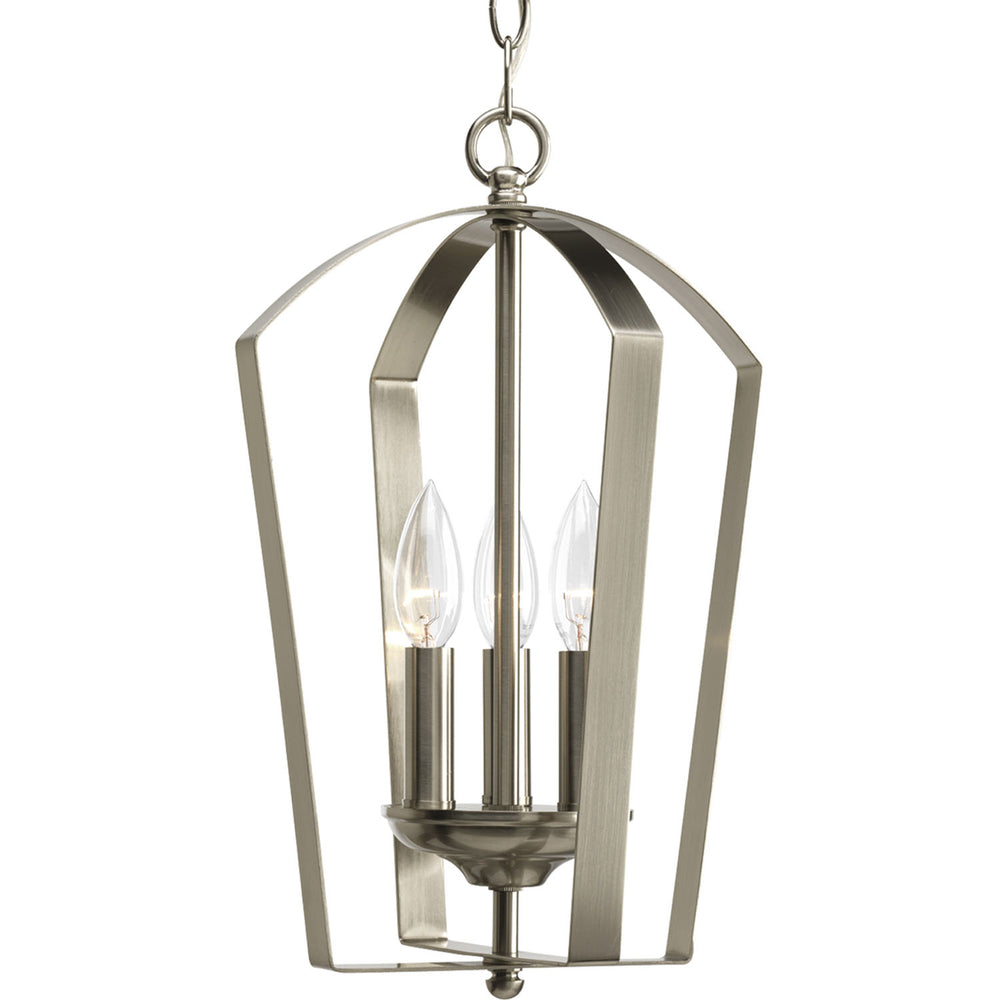 Progress Canada - Three Light Foyer Pendant - Gather - Brushed Nickel- Union Lighting Luminaires Decor