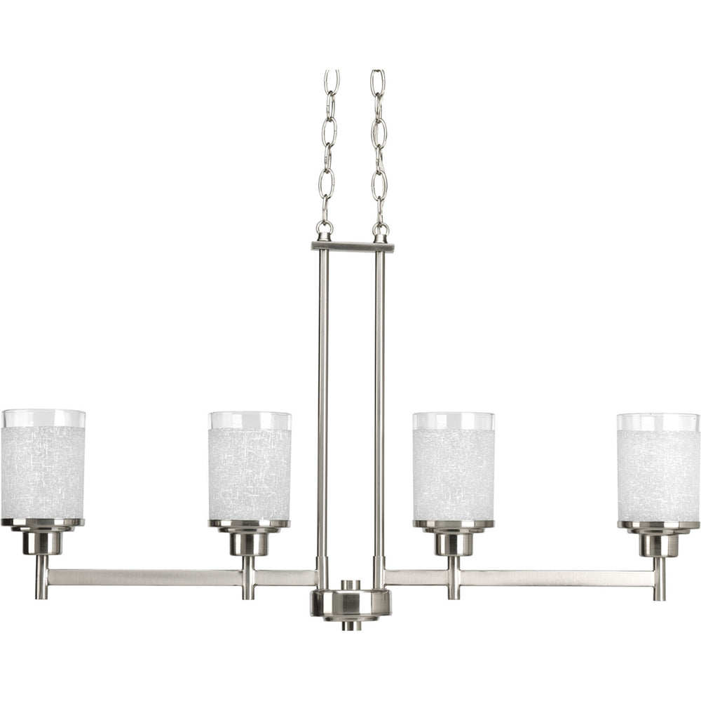 Progress Canada - Four Light Linear Chandelier - Alexa - Brushed Nickel- Union Lighting Luminaires Decor