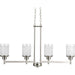 Progress Canada - Four Light Linear Chandelier - Alexa - Brushed Nickel- Union Lighting Luminaires Decor