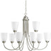 Progress Canada - Nine Light Chandelier - Gather - Brushed Nickel- Union Lighting Luminaires Decor
