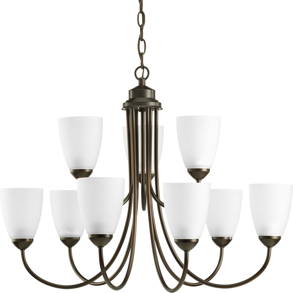 Progress Canada - Nine Light Chandelier - Gather - Antique Bronze- Union Lighting Luminaires Decor