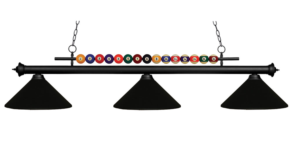 Z-Lite Canada - Three Light Billiard - Shark - Matte Black- Union Lighting Luminaires Decor