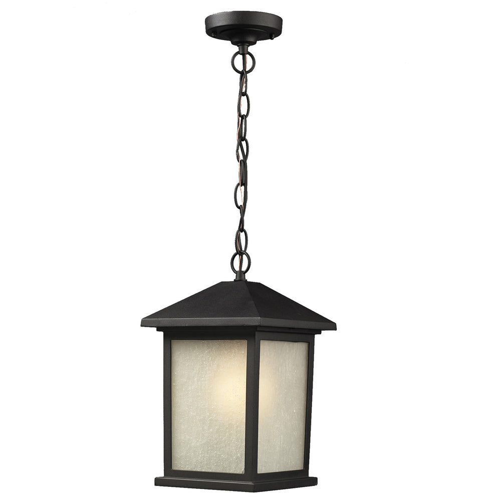 Z-Lite Canada - One Light Outdoor Chain Mount Ceiling Fixture - Holbrook - Black- Union Lighting Luminaires Decor