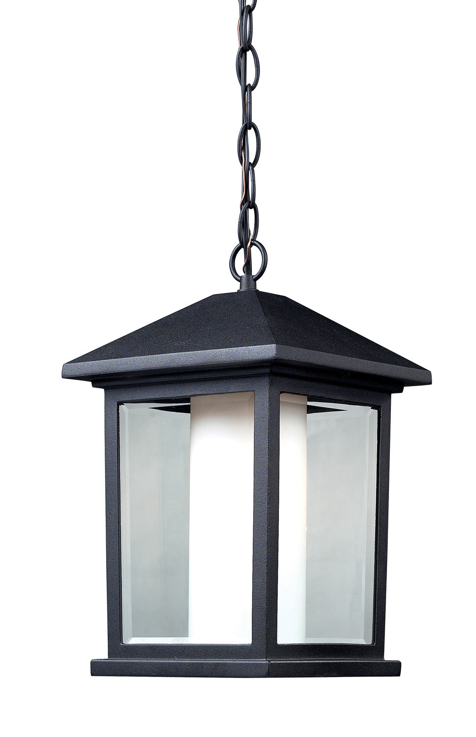Z-Lite Canada - One Light Outdoor Chain Mount Ceiling Fixture - Mesa - Black- Union Lighting Luminaires Decor