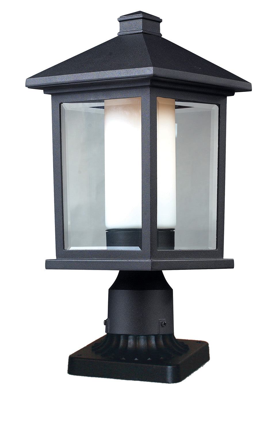 Z-Lite Canada - One Light Outdoor Pier Mount - Mesa - Black- Union Lighting Luminaires Decor