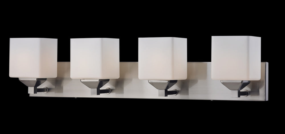 Z-Lite Canada - Four Light Vanity - Quube - Brushed Nickel- Union Lighting Luminaires Decor