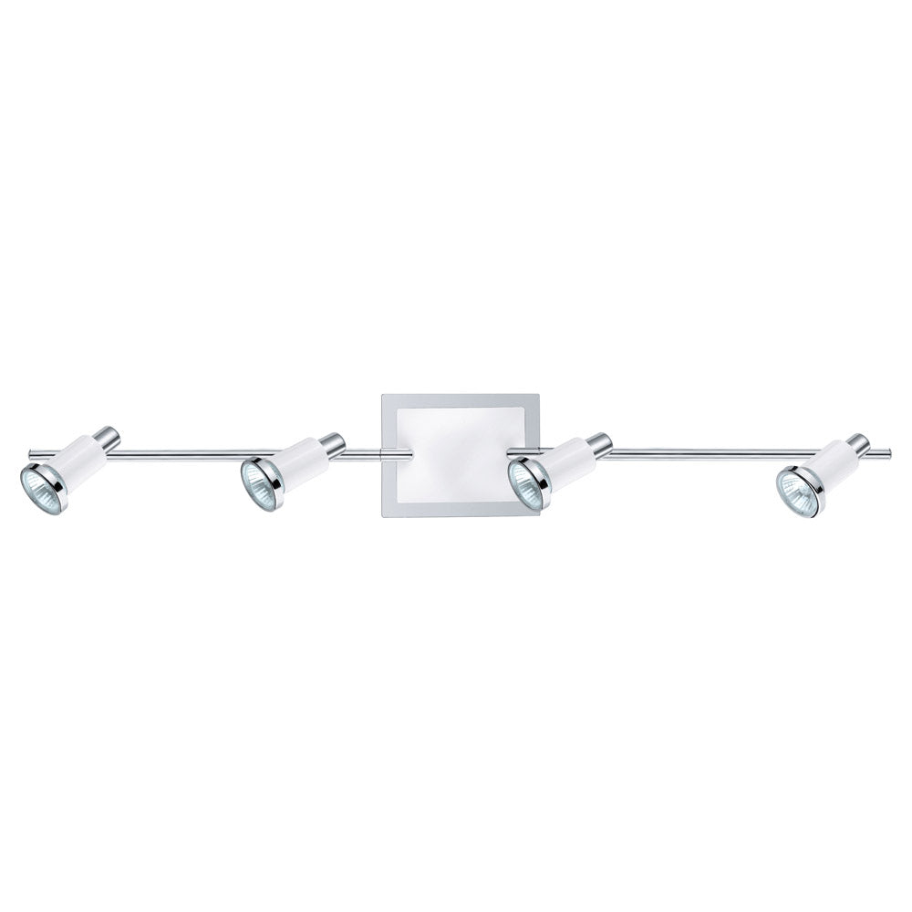 Eglo Canada - Four Light Fixed Track Light - Eridan - Chrome & Glossy White- Union Lighting Luminaires Decor