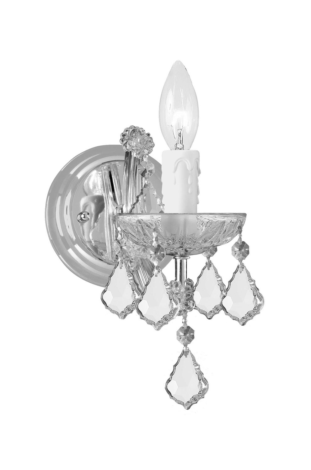 Crystorama - One Light Wall Sconce - Maria Theresa - Polished Chrome- Union Lighting Luminaires Decor