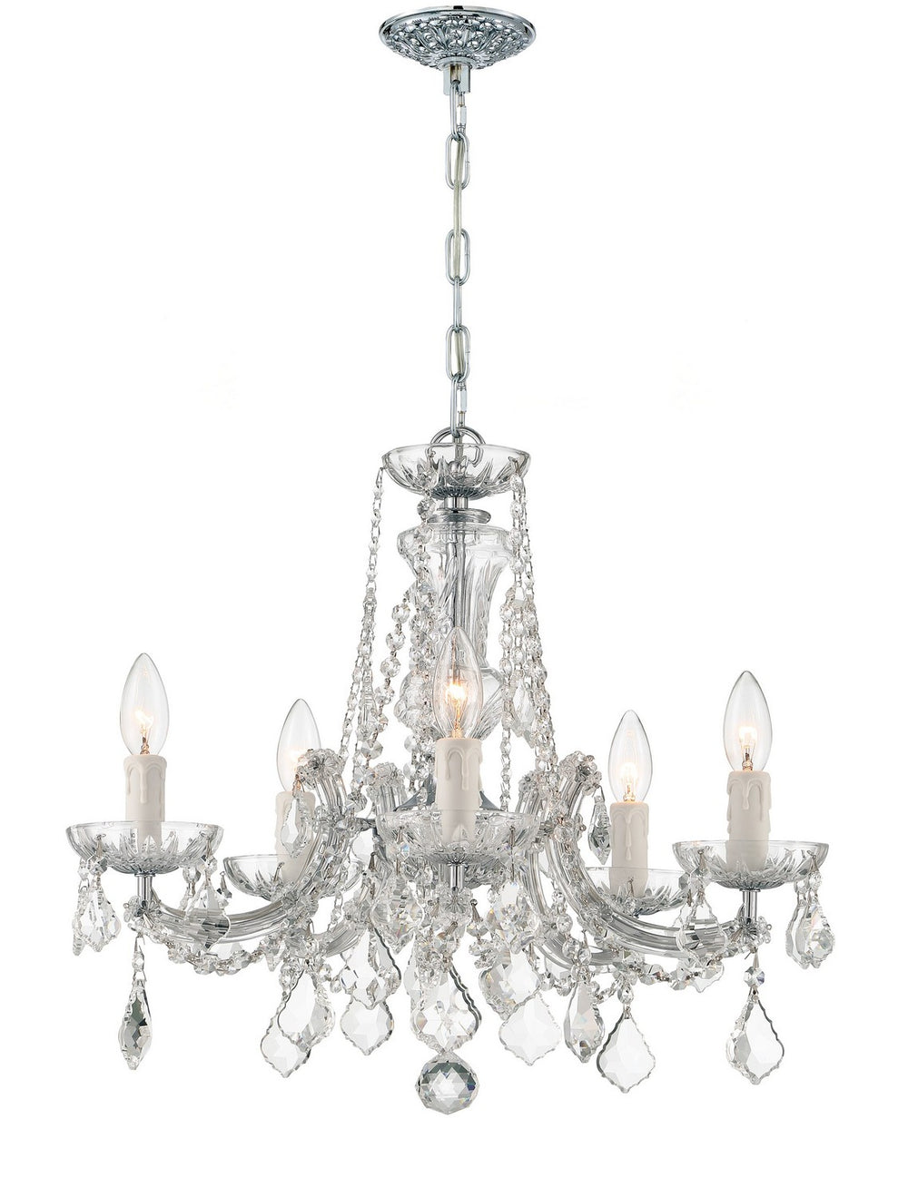 Crystorama - Five Light Mini Chandelier - Maria Theresa - Polished Chrome- Union Lighting Luminaires Decor