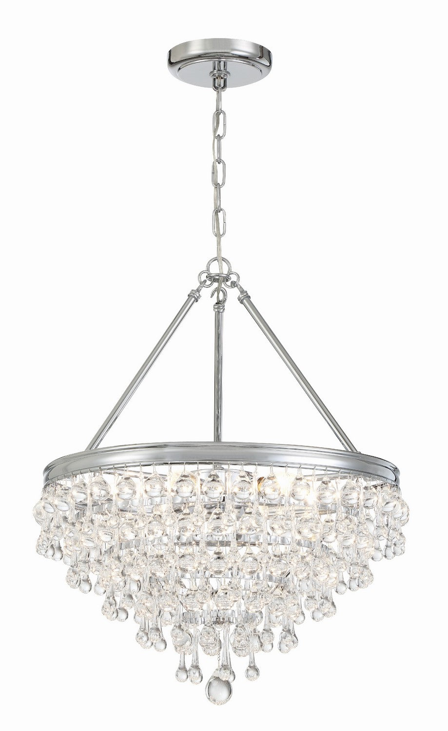 Crystorama - Six Light Chandelier - Calypso - Polished Chrome- Union Lighting Luminaires Decor