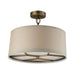 ELK Home - Three Light Semi Flush Mount - Baxter - Brushed Antique Brass- Union Lighting Luminaires Decor