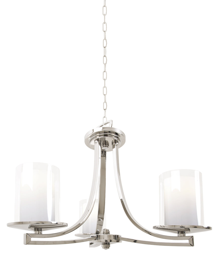 DVI Canada - Three Light Semi-Flush Mount - Essex - Buffed Nickel w/Half Opal Glass- Union Lighting Luminaires Decor
