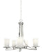 DVI Canada - Five Light Chandelier - Essex - Chrome w/Half Opal Glass- Union Lighting Luminaires Decor