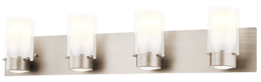 DVI Canada - Four Light Vanity - Essex - Buffed Nickel w/Half Opal Glass- Union Lighting Luminaires Decor