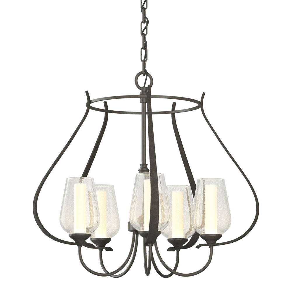 Hubbardton Forge - Five Light Chandelier - Flora - Dark Smoke- Union Lighting Luminaires Decor