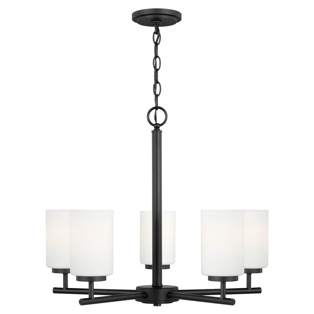 Generation Lighting Canada - Five Light Chandelier - Oslo - Midnight Black- Union Lighting Luminaires Decor