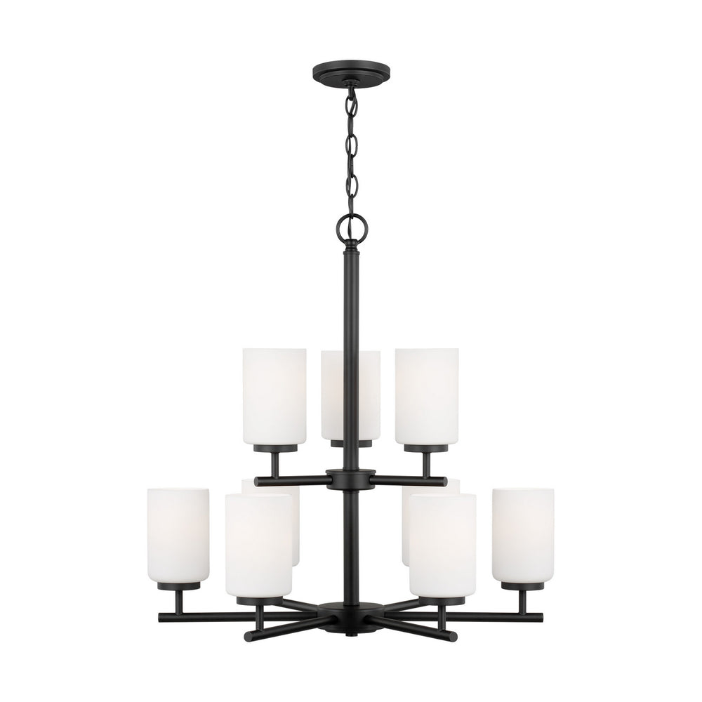 Generation Lighting Canada - Nine Light Chandelier - Oslo - Midnight Black- Union Lighting Luminaires Decor