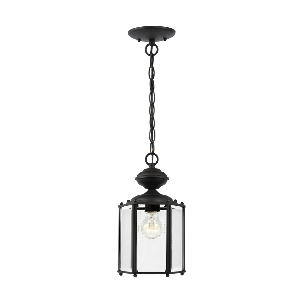 Generation Lighting Canada - One Light Outdoor Semi-Flush Convertible Pendant - Classico - Black- Union Lighting Luminaires Decor