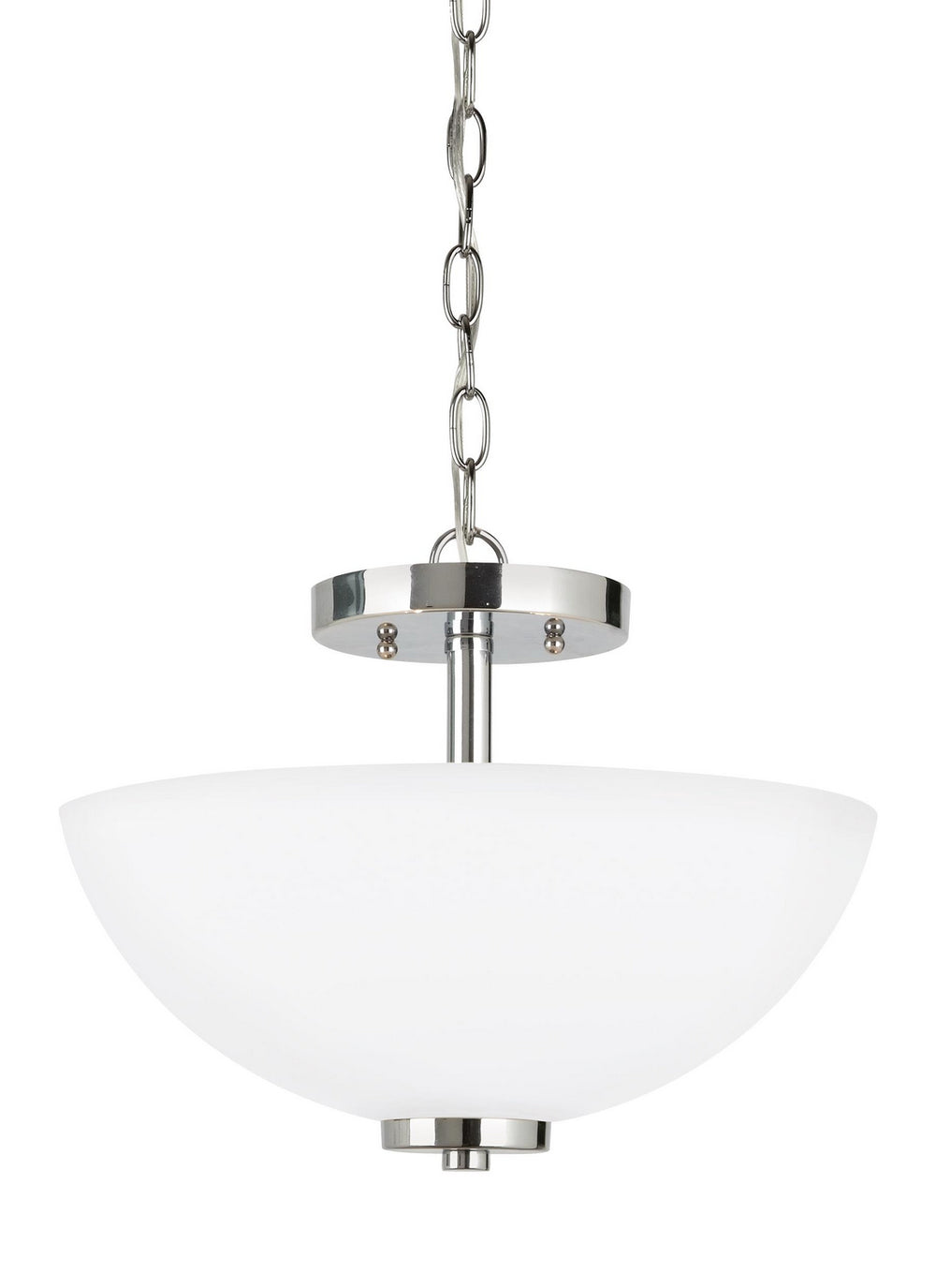 Generation Lighting Canada - Two Light Semi-Flush Convertible Pendant - Oslo - Chrome- Union Lighting Luminaires Decor