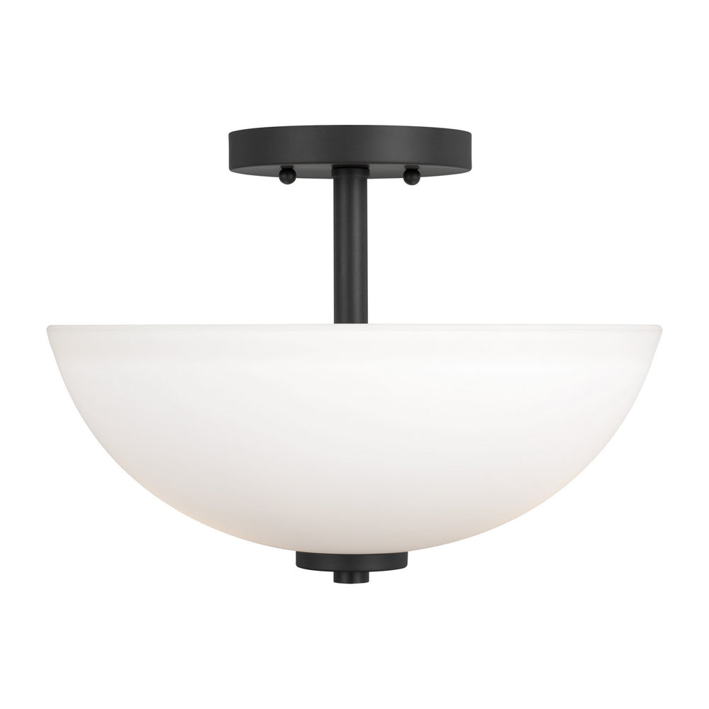 Generation Lighting Canada - Two Light Semi-Flush Convertible Pendant - Oslo - Midnight Black- Union Lighting Luminaires Decor