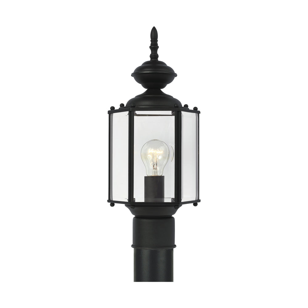 Generation Lighting Canada - One Light Outdoor Post Lantern - Classico - Black- Union Lighting Luminaires Decor