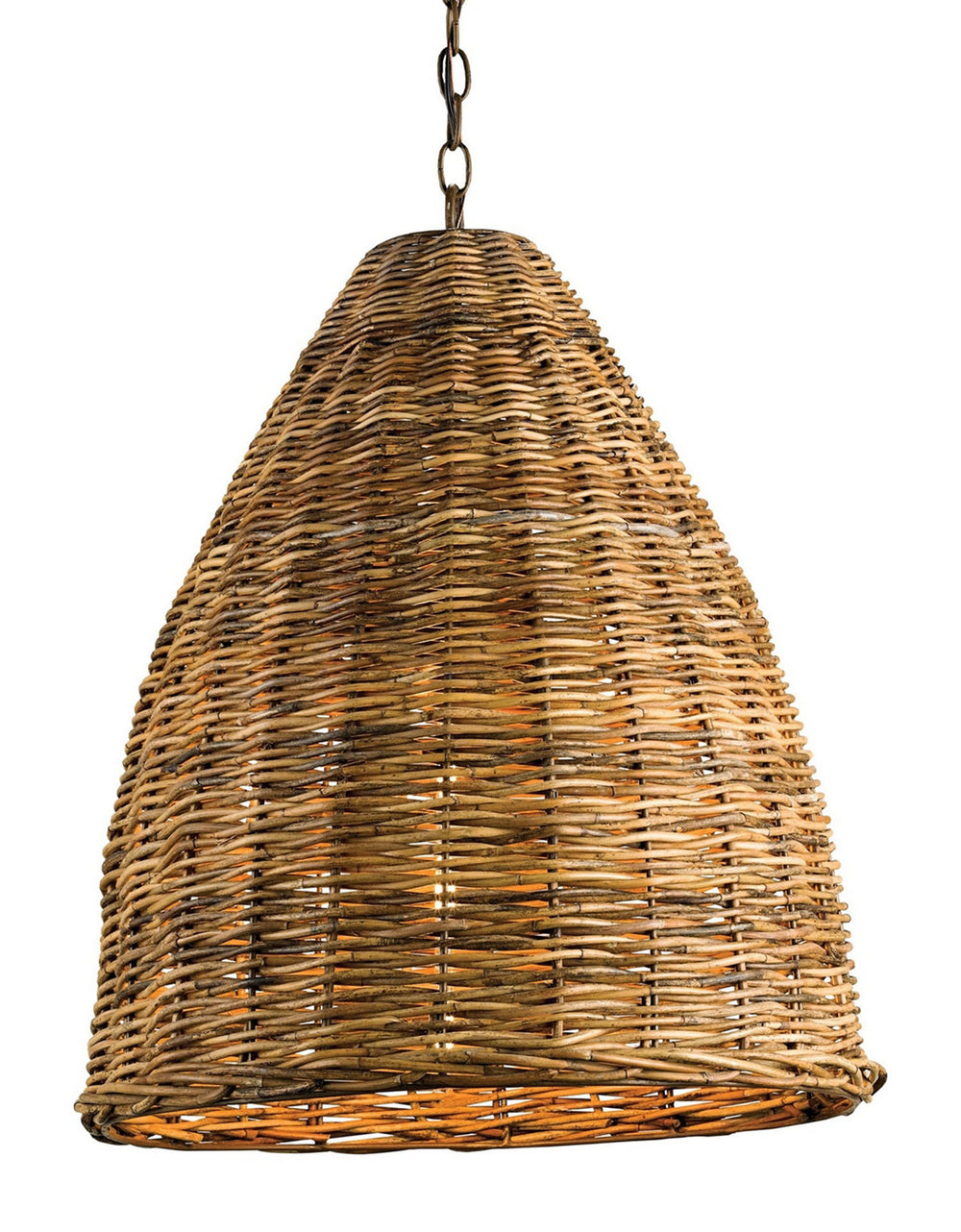 Currey and Company - One Light Pendant - Basket - Natural/Washed Driftwood- Union Lighting Luminaires Decor
