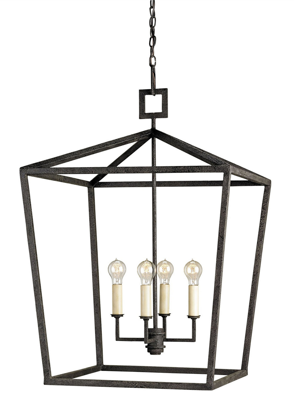 Currey and Company - Four Light Lantern - Denison Collection - Molé Black- Union Lighting Luminaires Decor