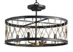 Currey and Company - Four Light Pendant - Crisscross Collection - French Black/Pyrite Bronze- Union Lighting Luminaires Decor