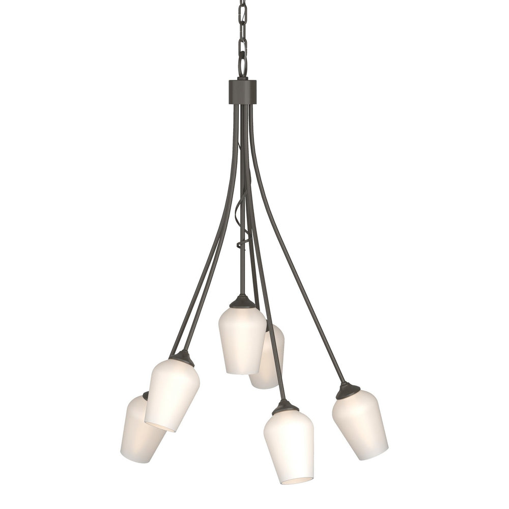 Hubbardton Forge - Six Light Chandelier - Flora - Dark Smoke- Union Lighting Luminaires Decor