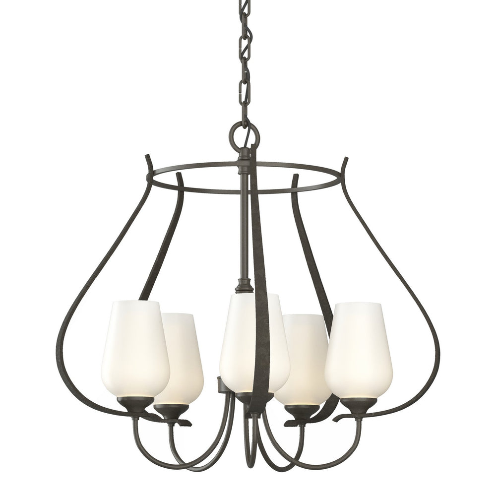 Hubbardton Forge - Five Light Chandelier - Flora - Dark Smoke- Union Lighting Luminaires Decor