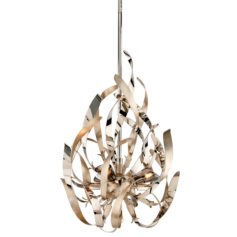 Corbett Lighting Canada - Three Light Pendant - Graffiti - Silver Leaf Polished Stainless- Union Lighting Luminaires Decor